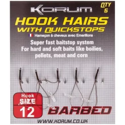 Korum Quickstop Am Haarvorfach, Widerhaken -Korum Verkäufe korum barbed hook hairs with quickstop