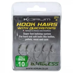 Korum Quickstop Am Haarvorfach, Ohne Widerhaken 7 Korum Quickstop Am Haarvorfach, Ohne Widerhaken -Korum Verkäufe korum barbless hook hairs with quickstops.jpg